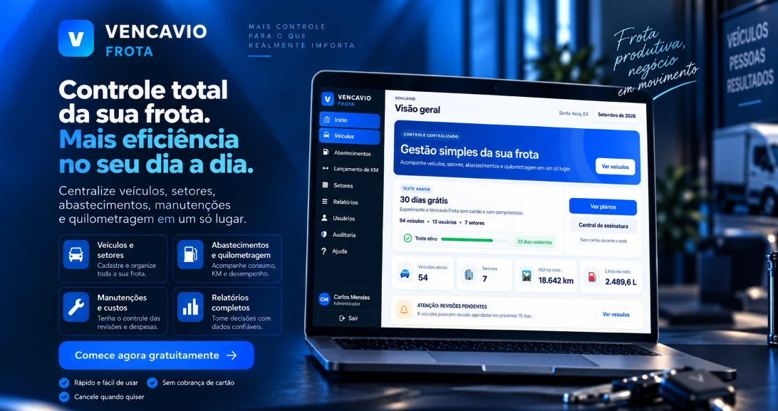 Tela real da visão geral do Vencavio Frota